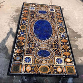6'x3' Dining Table Top Marquetry Inlay Semi Precious Stones Handmade Pietra Dura Art Home And Living room Decor Unique Handicrafts IND