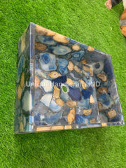 Blue Agate Wash basin Sink Natural Agate Stone Handmade /stone basin /Kitchen & bathroom Accessories/bathroom Decor/ Blue and Tan Agate Mix Unique Handicrafts IND