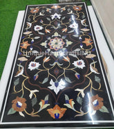 Handmade Marble Table top ,Black Marble Handmade Inlay Stone Dining Table Top Handmade Multi Inlay Stone Marquetry Floral Décor Furniture Unique Handicrafts IND