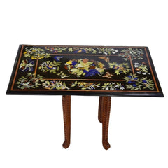 Buy Marble Inlay Coffee /Dining Table top , Multi color Semiprecious stones Inlaid , Pietra dura Art Unique Handicrafts IND