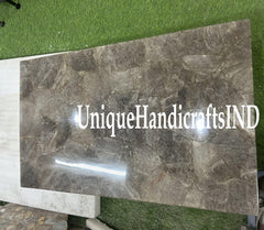 Crystal table With Smoky Quartz Stone Mosaic Art Kitchen ,dining Countertops Island Slab For Home Decor Furniture Unique Handicrafts IND