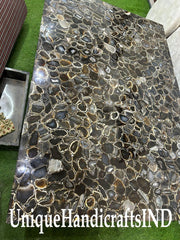 Black Agate Stone Countertop /Slab ,Agate Natural Stones Dining /Coffee Table Top Home Kitchen & Bathroom Countertops Slab Unique Handicrafts IND