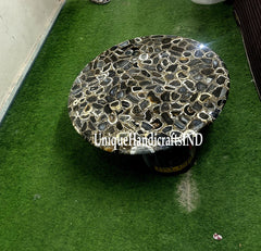 Coffee table top in Black gold agate stone , Sofa table top ,End table top Living room furniture Unique Handicrafts IND