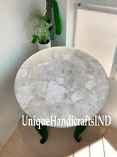 White Quartz Table top ,Quartz Stone Round Table, Quartz Side table, Agate Center Table, Sofa Table, Coffee Table Home Decor Unique Handicrafts IND