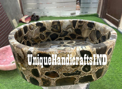 Natural Oval WashBasin | Agate Sink (Customisable) Unique Handicrafts IND