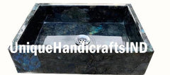Labradorite Stone Top Sink/Washbasin, Labradorite Inlay Stone Top Geometrical Design Bathroom/Kitchen Accessories, Vessel Bathroom Decor Unique Handicrafts IND