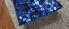 Natural Blue Agate Table Top for Coffee Table, Side table, Blue Agate Bed Side Table, Agate End Table, Blue Agate Table Handmade Furniture Unique Handicrafts IND
