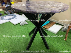 Amethyst Geode Coffee Table, Round Amethyst Dining Table Top, Side, Corner, Center Table, Living Room Tables Decor, Kitchen & Dining Tables Unique Handicrafts IND