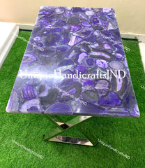 Center Table, Purple Agate Table, Bars & Kitchen Dining Table Slab, Agate Countertop, Coffee Table, Gift Item, Bathroom Vanity Top Furniture Unique Handicrafts IND