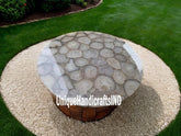 Agate Coffee Table Top/Side Table/Round Corner Table/ Garden Furniture Unique Handicrafts IND