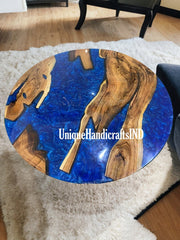 Epoxy wooden Table , rustic live edge coffee table, perfect for living room decor,unique handmade gift for housewarming or weddings. Unique Handicrafts IND