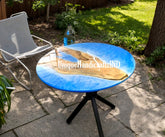 Epoxy Resin table, Ocean Wave Round Epoxy Coffee Table Top ,Kitchen Table Top , Round Table,Handmade Furniture, Counter Bar Desk Top Unique Handicrafts IND