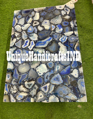 Blue Agate Table Top with Natural Table for home décor Decorative Coffee Table Top Mid Century Table Handmade Round Table Unique Handicrafts IND