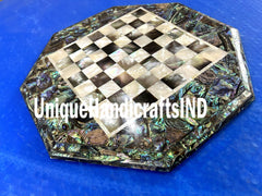 Christmas Gifts Marble Chess Board / Marble Chess Board Table Handmade Gemstones Inlay / Collectible Marble Chess Set Table Handmade gifts Unique Handicrafts IND