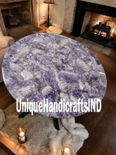 Amethyst Geode Coffee Table, Round Amethyst Dining Table Top, Side, Corner, Center Table, Living Room Tables Decor, Kitchen & Dining Tables Unique Handicrafts IND