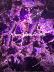 Purple Crystal Amethyst Coffee Table Boat Shape Natural Gemstone Arts Custom Made Luxury Gifts | Home Decor | Coffee Table Decor Unique Handicrafts IND