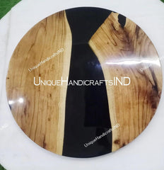 Black Epoxy Table, Round Epoxy Resin Table, Round Dining Table, Custom Epoxy Resin Table, Custom Order, Resin River Table, Epoxy table gifts Unique Handicrafts IND