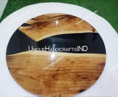 Black Epoxy Table, Round Epoxy Resin Table, Round Dining Table, Custom Epoxy Resin Table, Custom Order, Resin River Table, Epoxy table gifts Unique Handicrafts IND