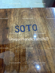 Epoxy Table Top / Wooden Epoxy Dining Table Top / Blue Ocean River Epoxy Table / Rectangular wood table Handmade rustic end tables Unique Handicrafts IND