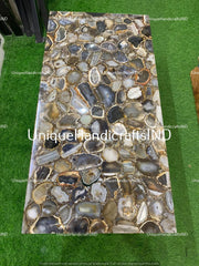 Coffee Table, Wild Geode Agate Coffee Table, Center Table, Handmade Furniture, Gemstone Table, Stone Kitchen Countertop Home Decor Unique Handicrafts IND