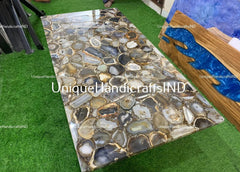 Coffee Table, Wild Geode Agate Coffee Table, Center Table, Handmade Furniture, Gemstone Table, Stone Kitchen Countertop Home Decor Unique Handicrafts IND