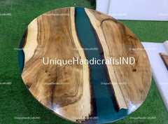 Epoxy Coffee Table Top in Teal color epoxy Unique Handicrafts IND
