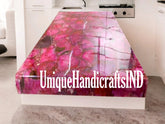 kitchen island with pink quartz stone handmade kitchen and bar countertops slab Unique Handicrafts IND