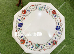 Marble coffee table, Marble table top, Pietra Dura Lapis Semi Precious floral Art decorative Table Top, home decor Furniture For Gift Him Unique Handicrafts IND