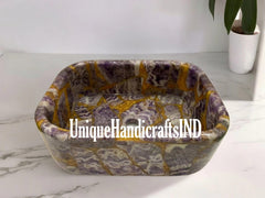 Farm house Sink / Washbasin With Amethyst Agate, Marble Sink, Natural Stone Sink, Vessel Sinks, Stone Bathroom Sink, Outdoor Sink, Unique Handicrafts IND