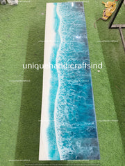 Resin coffee Table Top, Ocean Wave Epoxy wood Resin Table top , Console Table top in ocean wave resin Art Unique Handicrafts IND