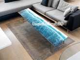 Resin coffee Table Top, Ocean Wave Epoxy wood Resin Table top , Console Table top in ocean wave resin Art Unique Handicrafts IND