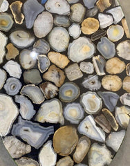 Oval Dining Table Top ,Handmade Coffee, Dining, Center, Sofa Table Top With Natural Agate Stone Art Living Room Decor Furniture Unique Handicrafts IND