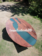 Oval Coffee Table, Epoxy Resin table, Side Table, Rustic Mid Century Center Table, Wooden Handmade Furniture Unique Handicrafts IND