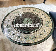 Coffe Table in Mother of Pearls stone Inlay work with Metal legs Unique Handicrafts IND
