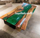 Epoxy Table, dining, sofa, center table top Live Edge Walnut Table ,Custom Order, Epoxy Resin River Table, Natural Wood Epoxy Countertop Unique Handicrafts IND