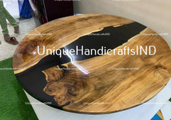 Round Resin table, Black Epoxy Coffee Table, Epoxy Resin Table, Resin Side Table, Resin Cocktail Table Handmade Garden Furniture Decor Unique Handicrafts IND