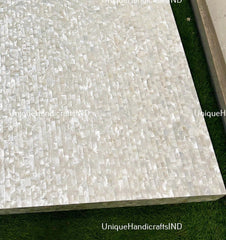 Mother of pearl Table Top Mosaic Stone Inlay Stone Arts Coffee,Dining,Sofa,Center Table Top Slab For Home & Office Decor Unique Handicrafts IND