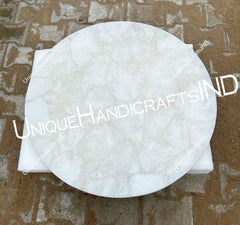 Crystal Coffee Table With White Quartz Stone Customize Handmade Home & Garden Decor Interior Unique Handicrafts IND