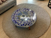 Lapis Lazuli Table Top | Luxury Blue Gemstone Furniture | Unique Stone Accent Table Unique Handicrafts IND