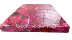 kitchen island with pink quartz stone handmade kitchen and bar countertops slab Unique Handicrafts IND