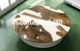 Epoxy Round Table top, Coffee /Side Sofa, center table top , Wood Table ,Custom Order, White Epoxy Resin River Table, round Wood Unique Handicrafts IND