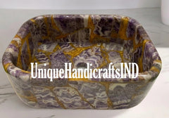 Farm house Sink / Washbasin With Amethyst Agate, Marble Sink, Natural Stone Sink, Vessel Sinks, Stone Bathroom Sink, Outdoor Sink, Unique Handicrafts IND