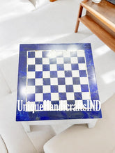 Christmas Gifts Marble chess board game hand craft lapis inlay stone decoration piece, modern art, office interior, minimalist craft gift Unique Handicrafts IND