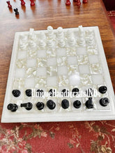 Christmas Gifts Tournament Chess Set Marble Square Chess Board Mother of Pearls Inlay Stone Arts With Chess Pieces Birthday Gift Unique Handicrafts IND