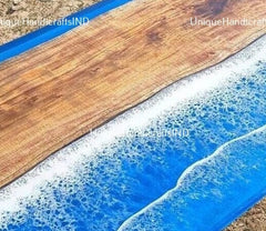 Ocean Epoxy River Table Top With Resin River Handmade Walnut Wooden Art Indoor Outdoor Furniture Unique Handicrafts IND