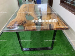 Resin Table With Clear Epoxy / Coffee Table, Wooden Table, Ultra Clear Epoxy Table, River Epoxy Table, Hand made Furniture Unique Handicrafts IND