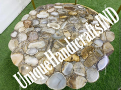 Marble Agate Table Top / Agate Table Top / Semi Precious Stone Table Top / Coffee Table Top / Coffee - Dinning Table Top Unique Handicrafts IND