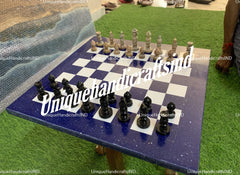 Beautiful Lapis Lazuli Chess Board With 32 Pieces, Lapis Chess Board,Lapis Lazuli Chess Board, Lapis Lazuli, Lapis Chess Christmas Gifts Unique Handicrafts IND