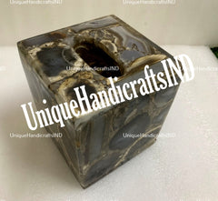 Agate Tissue Box, Bathroom Tissue Box, Napkin Holder, Handmade Bathroom Home Decor Accessories Unique Handicrafts IND