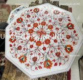 Exquisite Handcrafted Marble Inlay Coffee Tabletop - Unique Design Carnelian Marquetry Floral Arts Fathers day Best Gifts Idea Unique Handicrafts IND